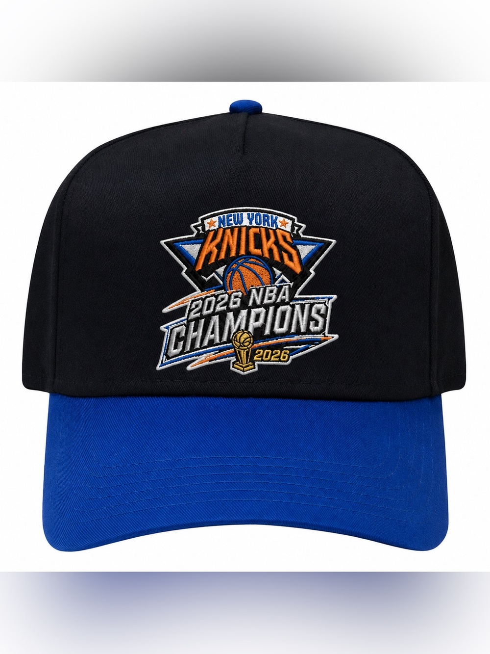 Black/Blue New York Knicks Snapback Hat Championship Cap Tik Tok Viral
